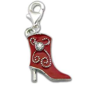   Charm pendant boots red and strass #8892, bracelet Charm  Phone Charm