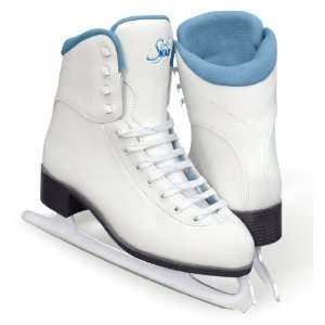 Jackson GS181 SoftSkate Misses Figure Ice Skates White with Blue Liner 