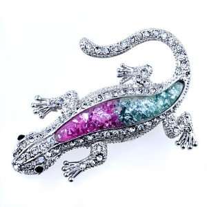  Gecko Clear Crystal Brooches And Pins Pugster Jewelry