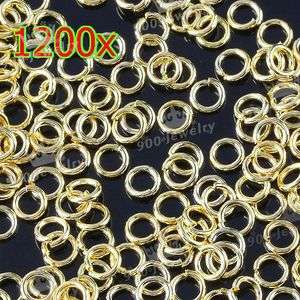 Lots 1200PC Gold Plated Jump Rings Jewelry Findings Craft Link 
