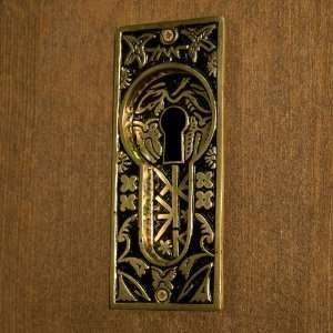 Butterfly Recessed Pocket Door Flush Pull with Keyhole   Blackened 