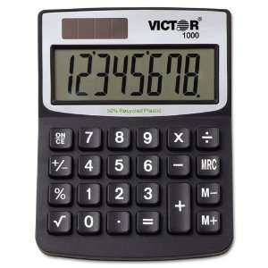 Victor Products   Victor   1000 Minidesk Calculator, Solar/Battery, 8 