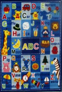 Educational Alphabet Letters Kids Fun Nylon Area Rug  