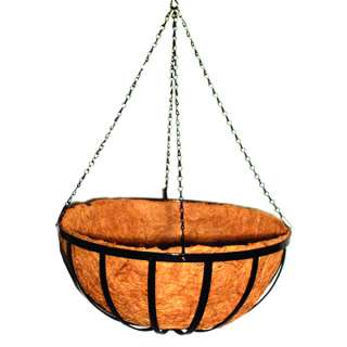 Wire Hanging Basket w/Liner   18   Black  