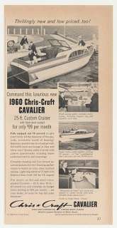 1960 Chris Craft Cavalier 25 ft Custom Cruiser Boat Ad  