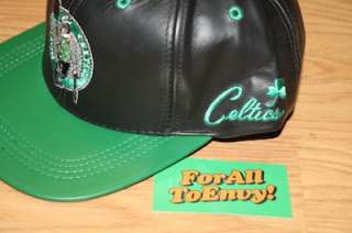 Vintage Boston Celtics leather snapback hat NWT Bird Pierce NBA 