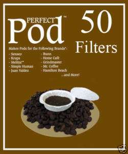 Perfect Pod Deluxe Coffee Pod Filters (Pack of 50)  