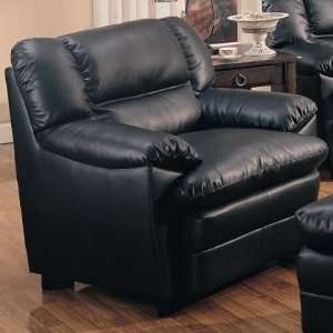 501923 Harper Black Overstuffed Leather Chair by