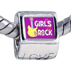   Theme Girls Rock Photo Love European Charm Beads Fits Pandora Bracelet