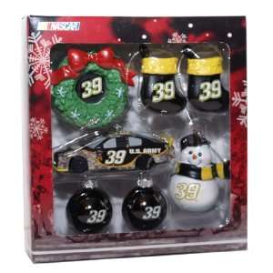  NASCAR #39 7 Peice Collectable Christmas Ornament Set 