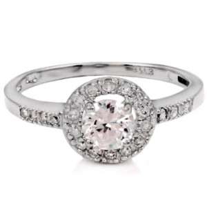 Sterling Silver CZ Cubic Zirconia Promise Engagement Ring Designer 