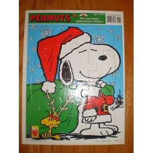   Vintage Peanuts Snoopy Christmas Frame Tray Puzzle (8 1/2x 11) Toys