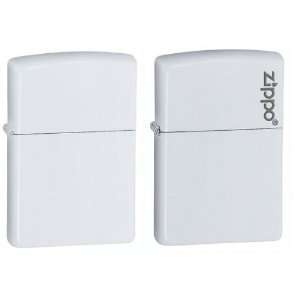  Zippo 2012 Lighter Set   White Matte Without Logo and with 