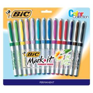 14 Ct Bic Mark It Ultra Fine Tip Permanent Markers   Assorted Colors 