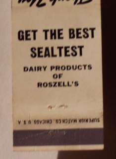 1940s Matchbook Gold Top Dairy Store Sealtest IL MB  