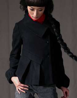 Wool Zip Sleeves Stylish Lined Japan Black/Gray Jacket M2316  