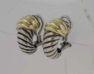 David Yurman Thoroughbred 14K Gold & Silver Earrings  