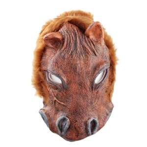   Brown Soft Rubber Horse Face Mask Halloween Costume New: Toys & Games