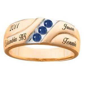   Mens 18K Gold over Sterling Class Ring   Personalized Jewelry Jewelry