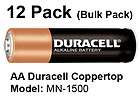 12 Pack Duracell AA Battery CopperTop Alkaline Batteries Cell New