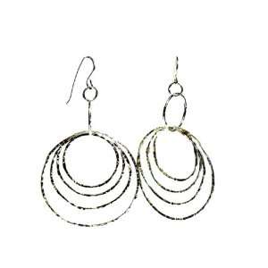   Circle Sterling Silver Dangle Drop Earrings Dorit Herlinger Jewelry