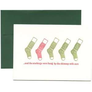  Note Card Set,  and the Stockings Were Hung, Letterpress Cards 