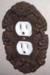 Electrical Plug Outlet Cover Antique White Metal Single 763687033593 