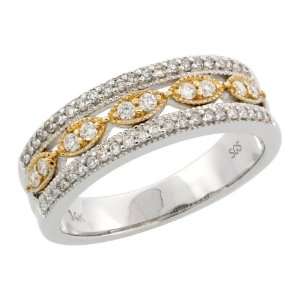 Tone Gold Ladies Diamond Ring, w/ 0.34 Carat Brilliant Cut Diamonds 