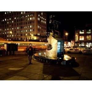  Statue of Adam Clayton Powell Jr at Night, Harlem 