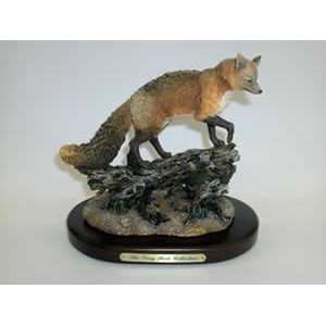  Red Fox on Branch Collectible Figurine