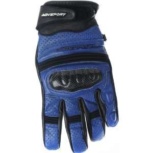   Veloce Mens Short Street Racing Motorcycle Gloves   Blue / Medium