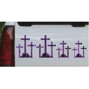 Purple 32in X 10.8in    Christian 3 Crosses Stick Family Stick Family 