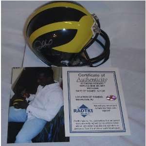 Desmond Howard Michigan Wolverines Autographed Mini Helmet with 91 