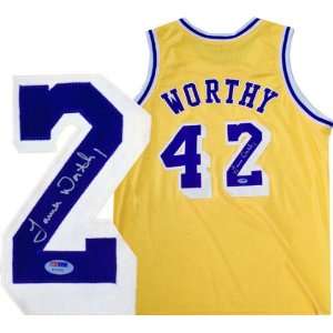 James Worthy Autographed Los Angeles Lakers Swingman Jersey (PSA/DNA)