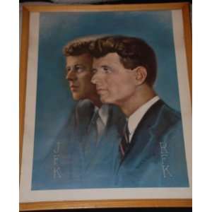   Kennedy and John F Kennedy President Kennedy Lithograph Alton Tobey