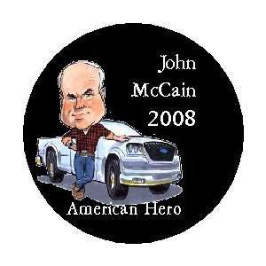 JOHN McCAIN 2008   AMERICAN HERO   Political Pinback Button 1.25 Pin 