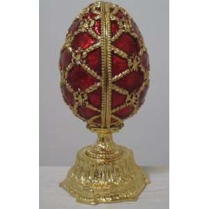  Faberge Red Easter Big Egg Holy Mother 5 (13cm)/JD0221 