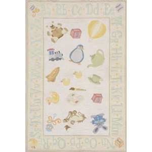 Lil Mo Pale Yellow Kids Cotton Hand Hooked Area Rug 5.00.