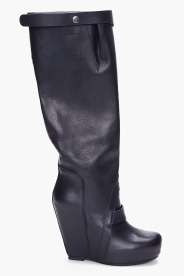 RICK OWENS Black Leather Tura Boot
