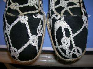 HOLLYWOOD $175 Black Rope Canvas Espadrilles Shoes 9.5  