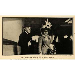  1908 Print German Doctor Robert Koch Wife Traveling 
