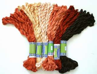 NEW 60 Silky BROWNS Hand Embroidery floss SKEINS Thread  
