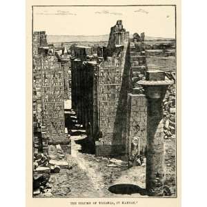  1903 Print Column Pharaoh Taharqa Karnak Faucher Gudin 