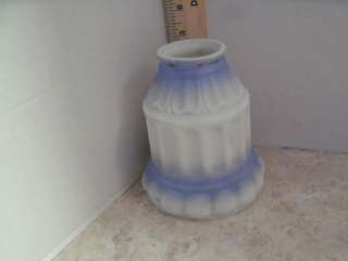 ANTIQUE SHADE OLD GLASS LAMP SHADE BLUE FROSTED SHADE  