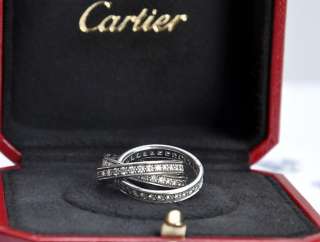 CARTIER 18k White Gold & Diamond Trinity Ring, Size: 50 (5 1/4 US) W 
