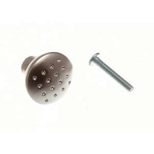 CUPBOARD DOOR PULL HANDLE DIMPLE KNOB MATT CHROME 28MM + SCREWS ( pack 