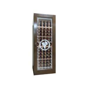  160 Bottle Wine Cabinet with Grape Motif, Dual Pane Glass Door, Wine 