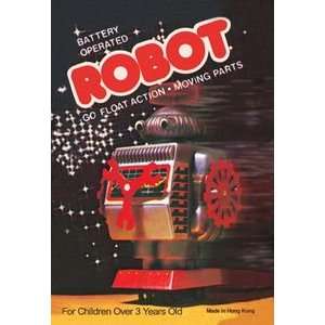 Battery Operated Robot Go Float Action and Moving Parts   16x24 