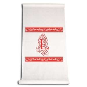   Inch Aisle Runner, Fancy Font Letter L, White with Red: Home & Kitchen