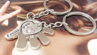 SW610 24 Pairs I Love You Hand Heart Pair Wedding Couples Key Chain 
